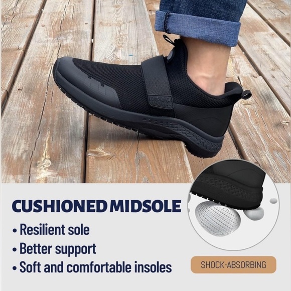 🆕 Men's Mesh Non Slip Work Shoes Slip On Casual Breathable Sneakers Footwear 11 - Picture 6 of 11